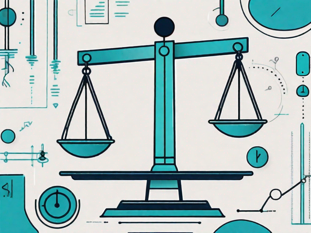 A scale balancing various abstract symbols representing tasks