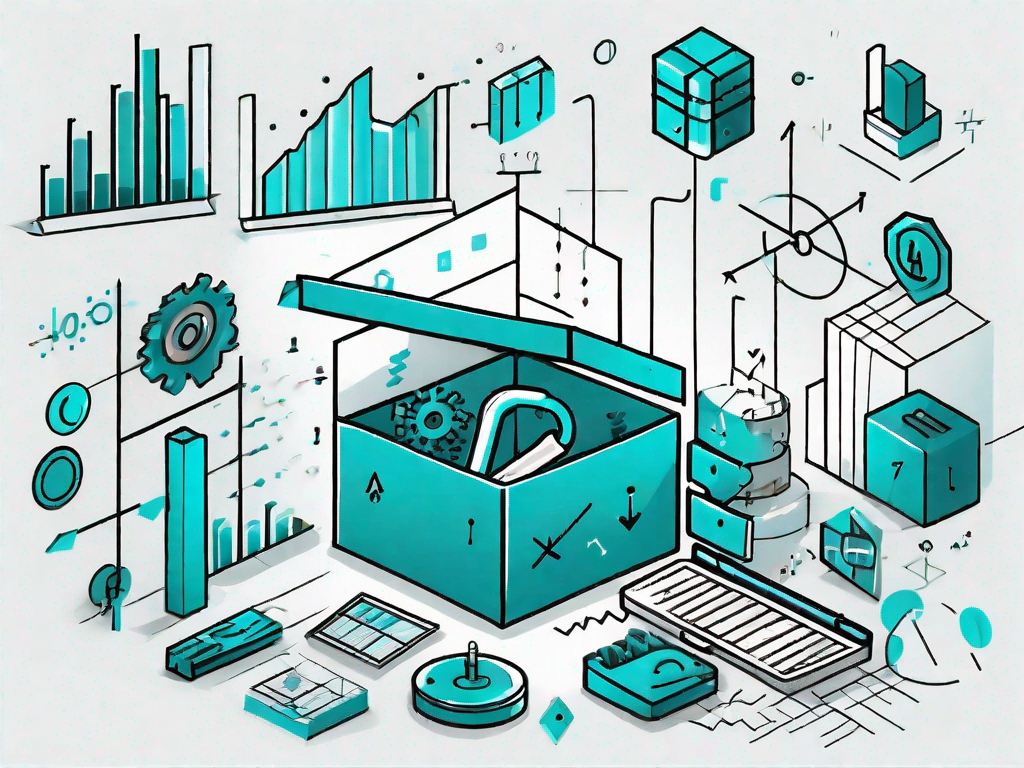 A key unlocking a box that's bursting with various symbols of data and analytics