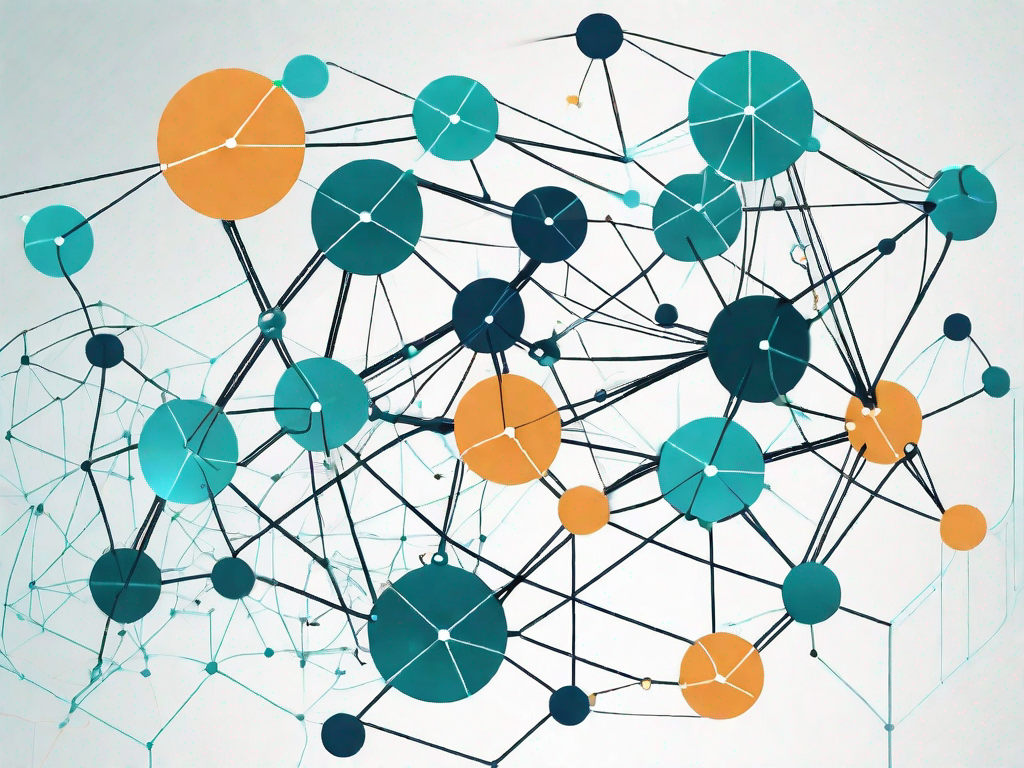 A complex network of interconnected nodes representing data points