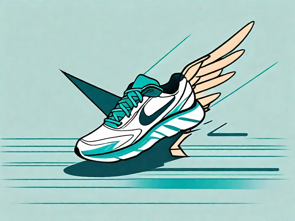 A pair of running shoes with wings attached