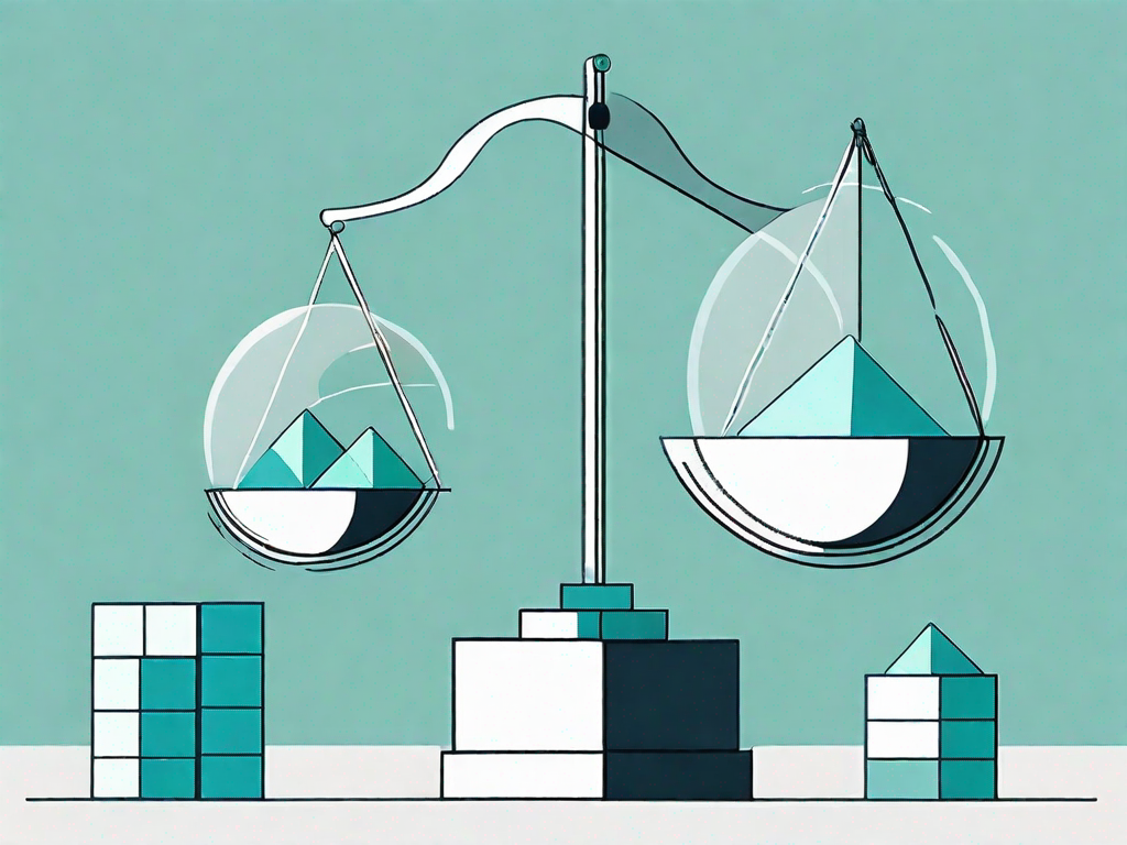 A scale balancing different sized blocks