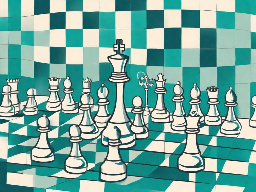 A chessboard with a key piece