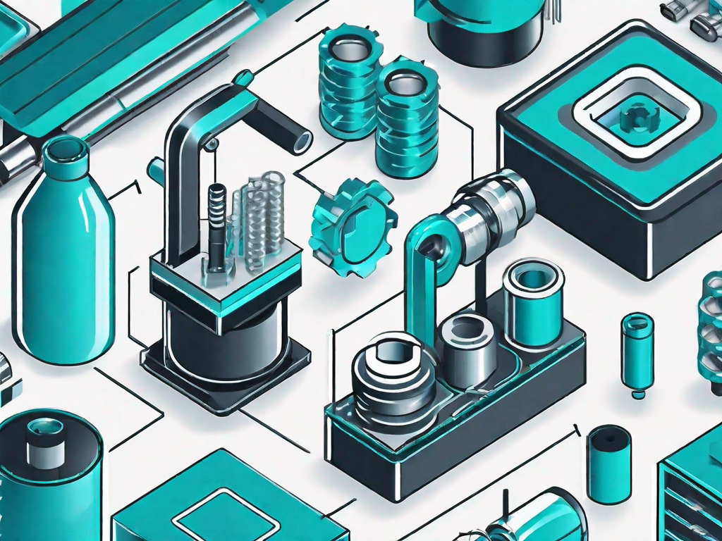 Various manufacturing components neatly organized