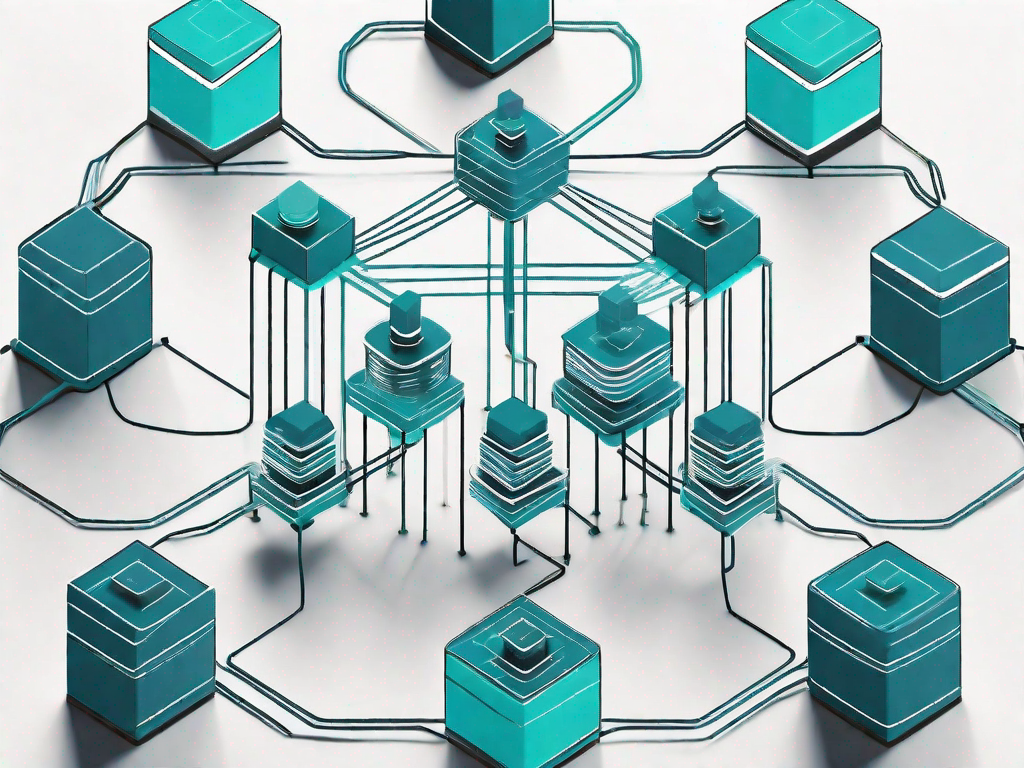 A large database symbol interconnected with multiple smaller ones