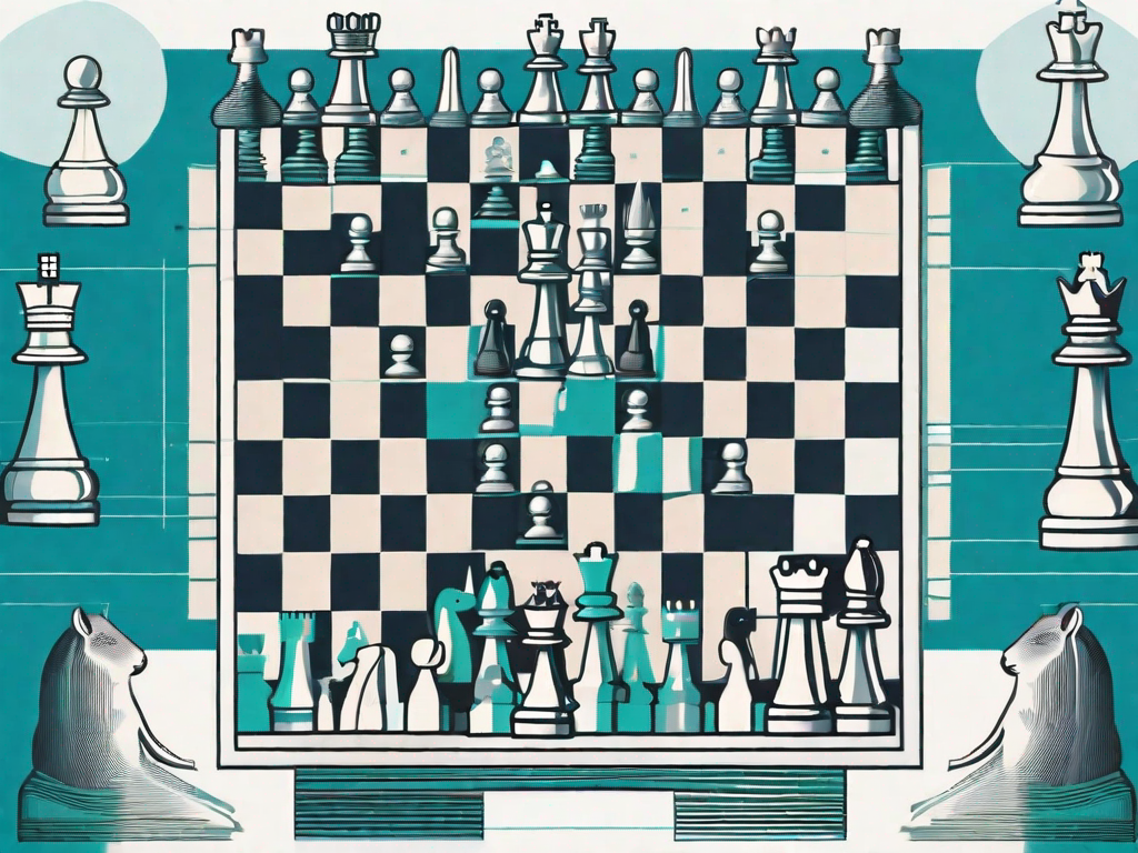 A chess board with various unique pieces symbolizing different aspects of product development