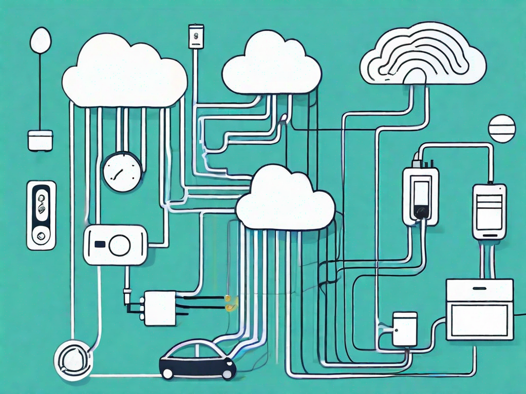 Various interconnected iot devices like a smart thermostat