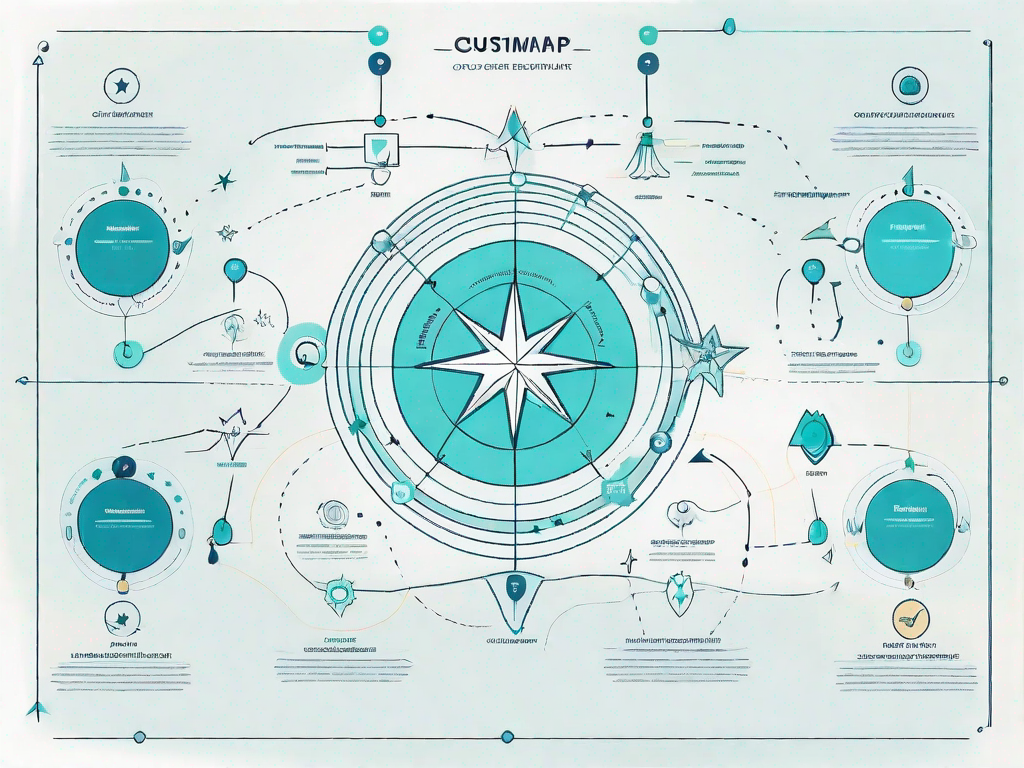 A customer journey map with various touchpoints