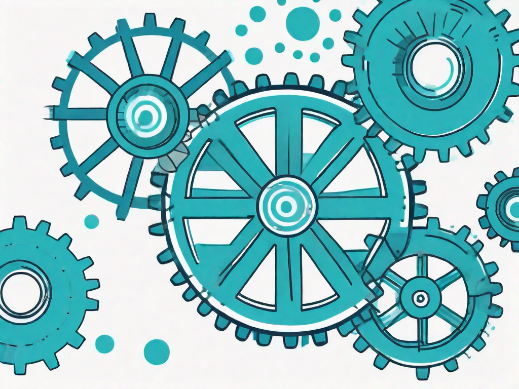 Interconnected gears of varying sizes and shapes