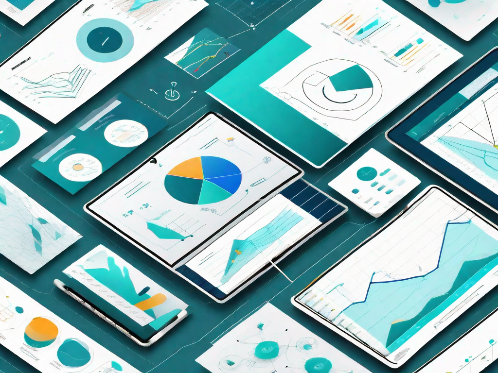 A digital workspace filled with various interactive charts