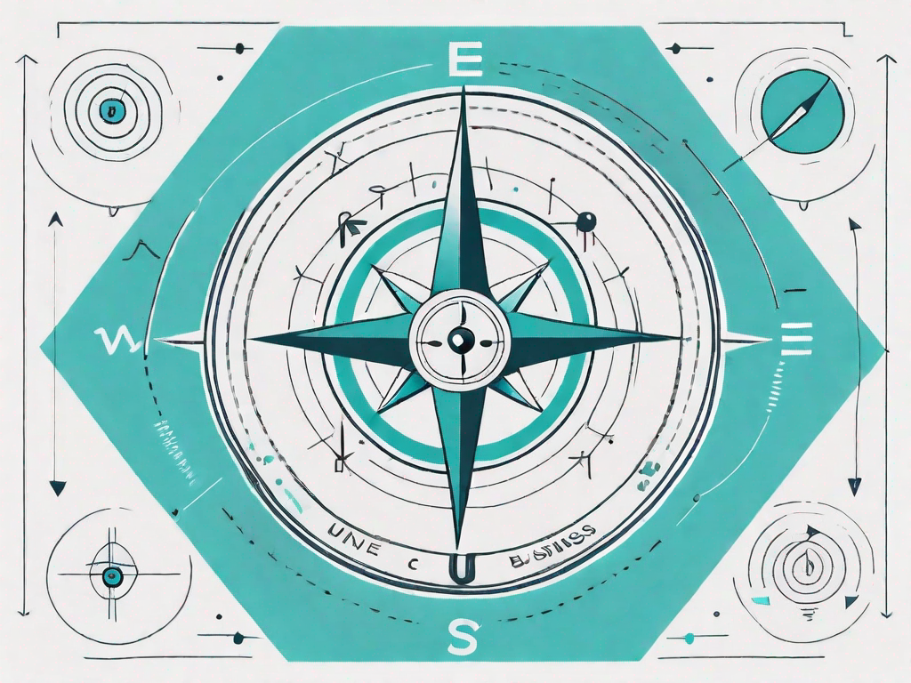 A compass pointing towards a target