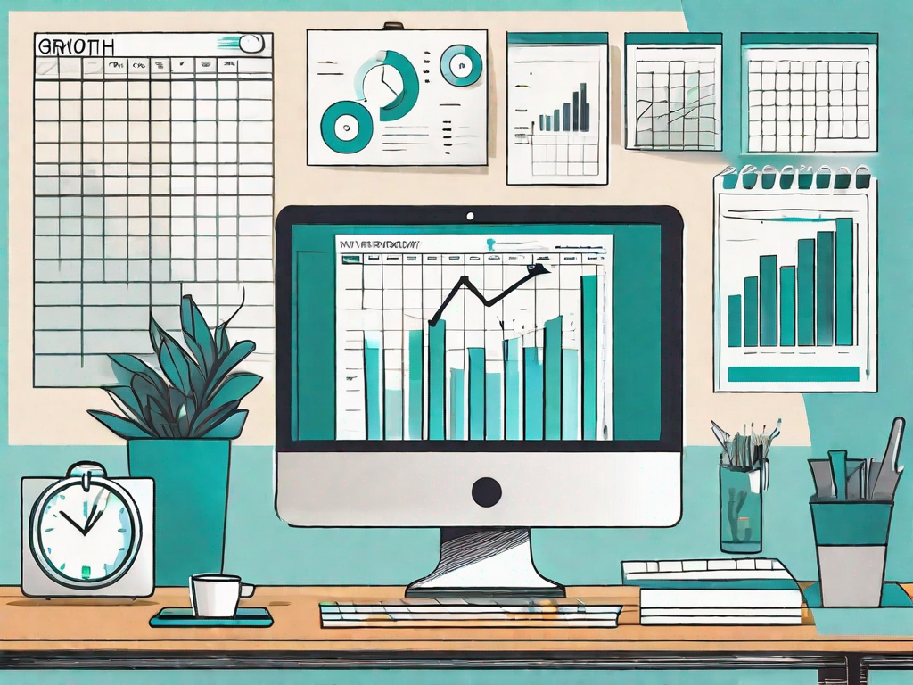 A well-organized workspace with various productivity tools like a calendar