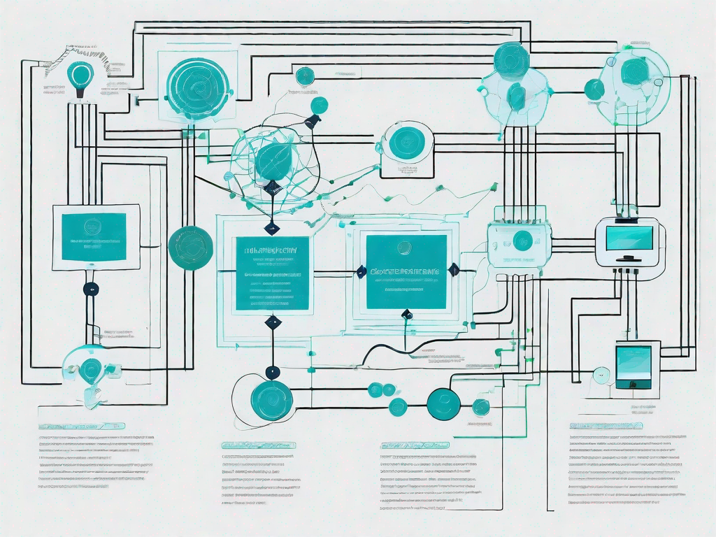 A uml component diagram with various interconnected components