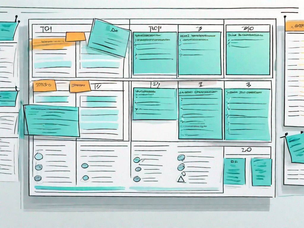 A detailed and organized kanban board with various colored cards