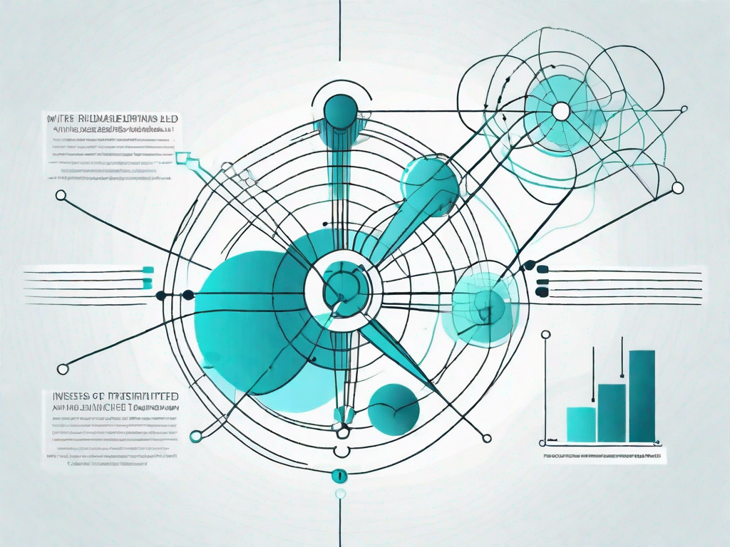 Various data points interconnected with lines to represent the process of collaborative filtering in data analysis