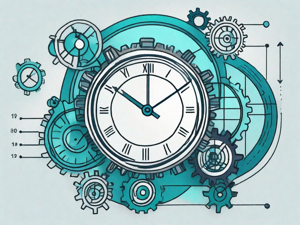 A detailed burndown chart with various project management symbols