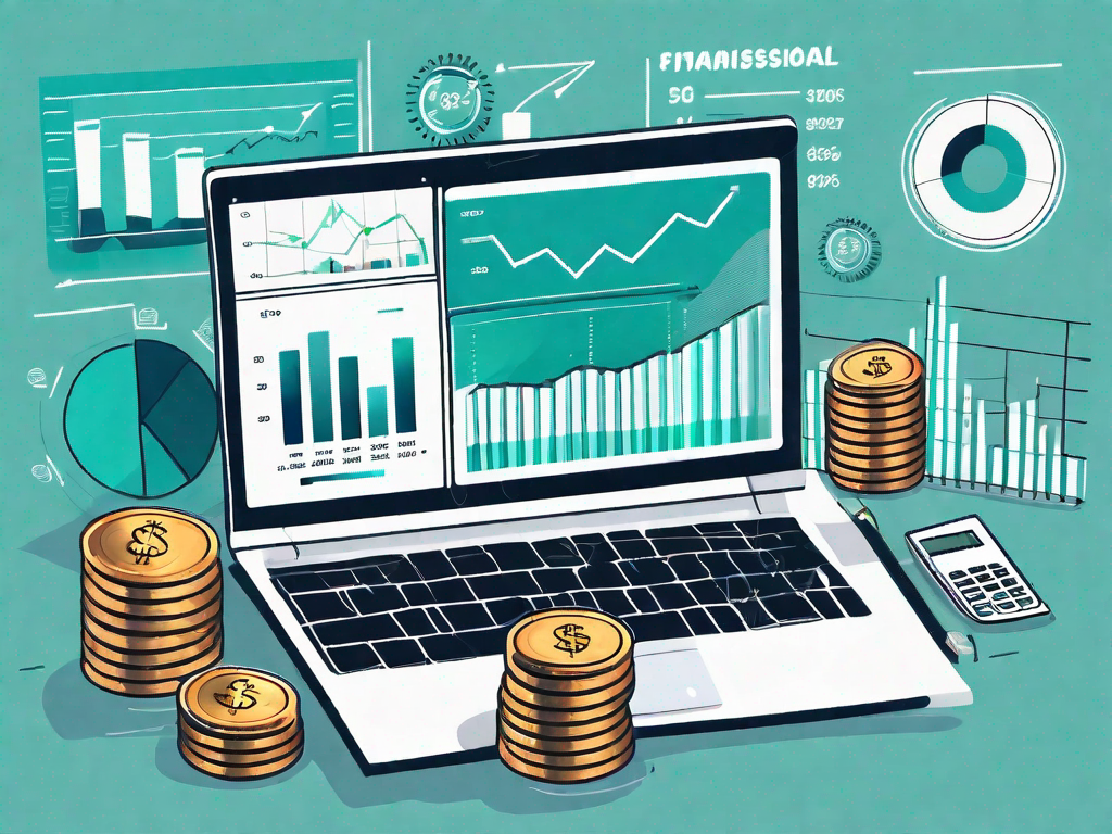 A sleek laptop displaying a detailed financial chart