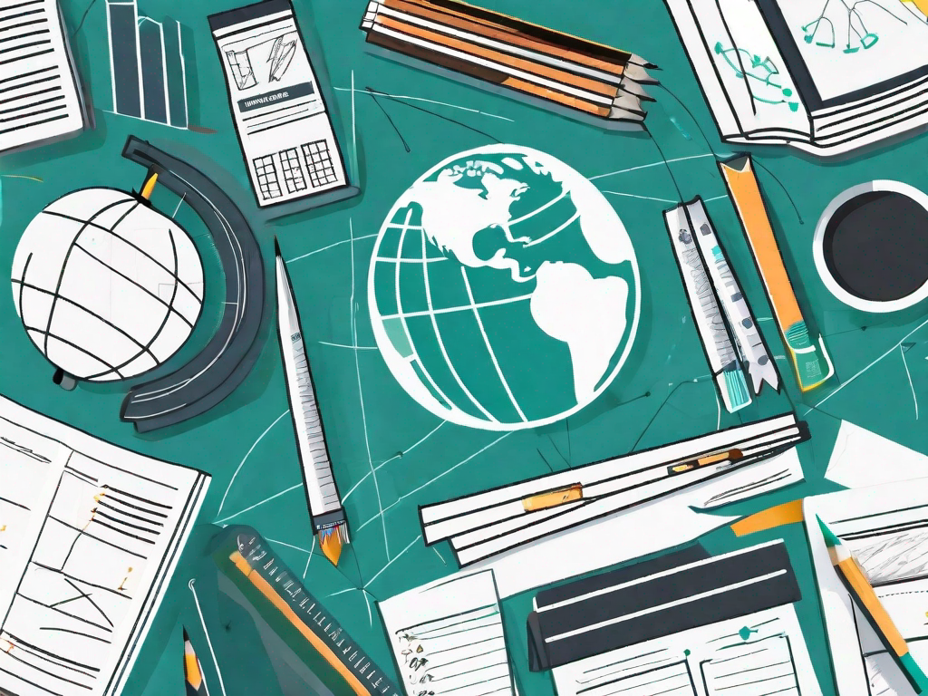 Various lesson plan templates spread across a teacher's desk