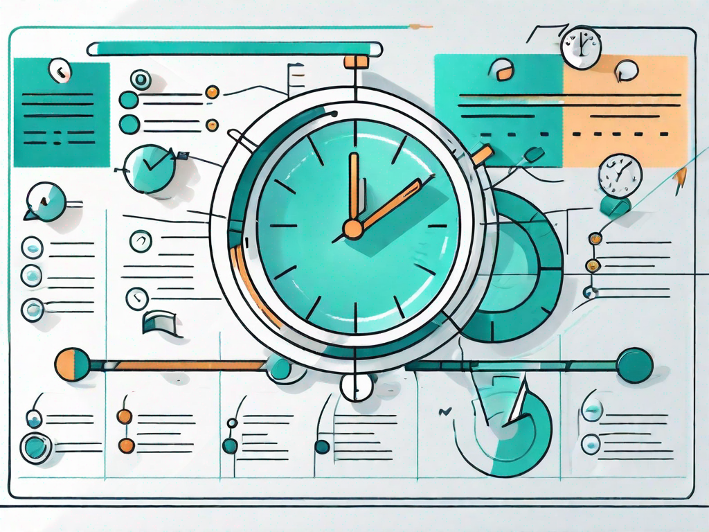 A detailed gantt chart with various color-coded tasks and timelines