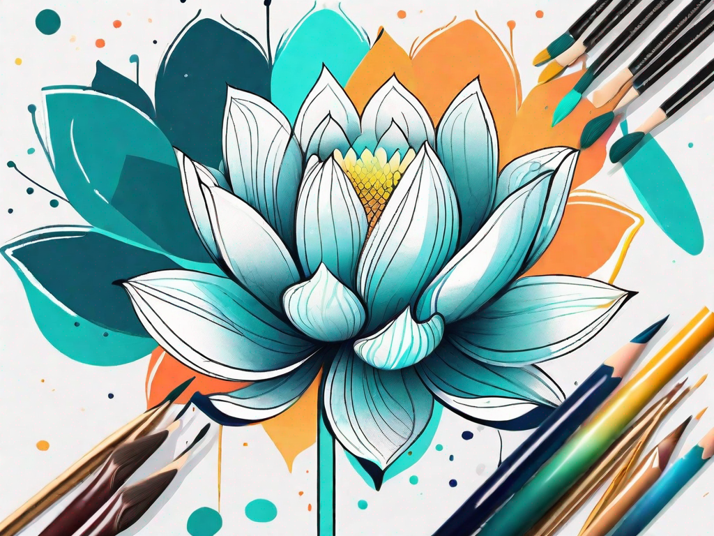 A vibrant lotus flower with different colorful petals