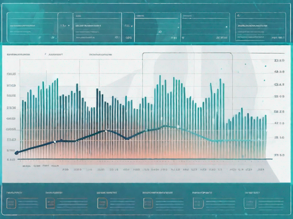 A detailed burndown chart with various phases marked