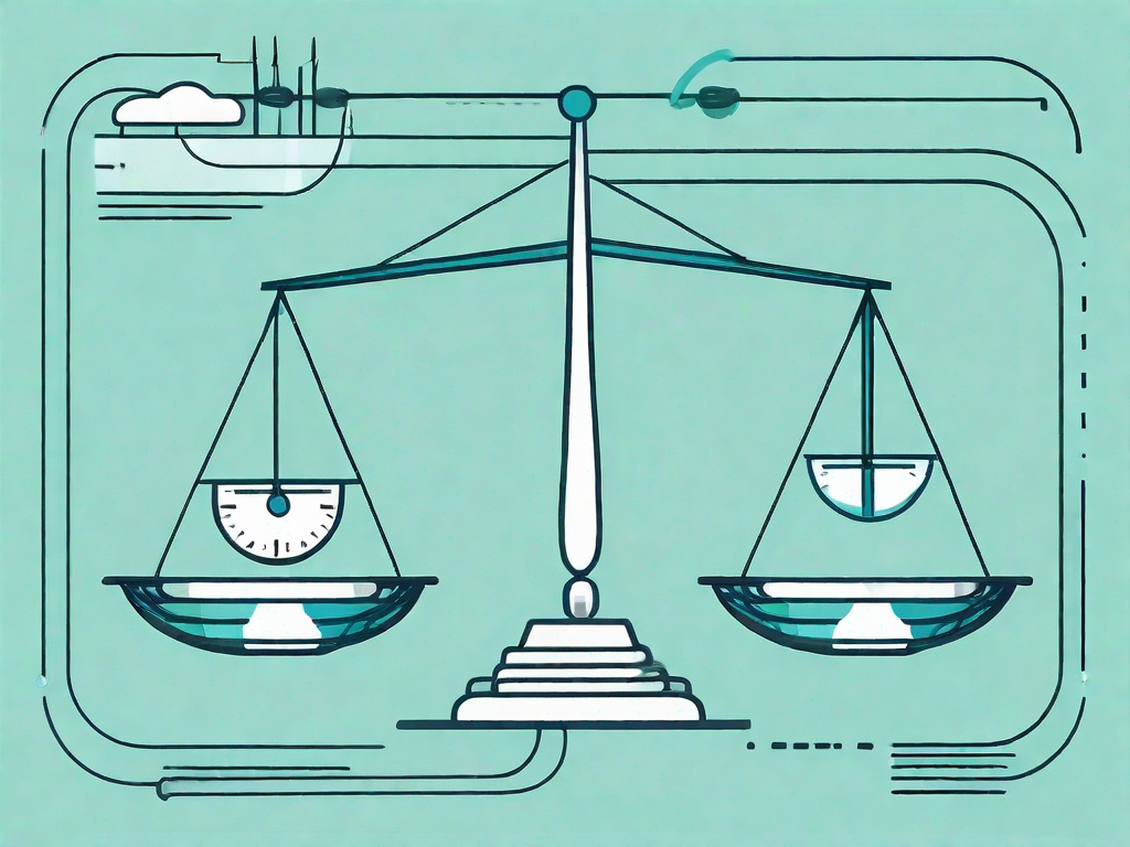 A balanced scale with various project management tools on one side and a well-structured project plan on the other