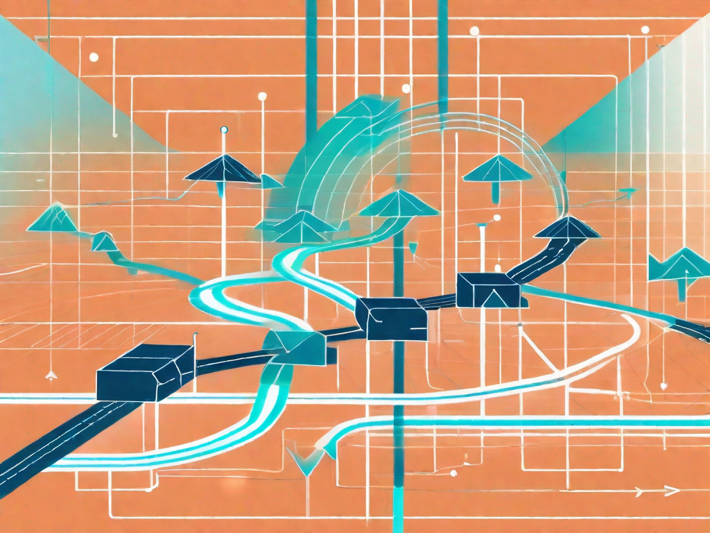 A streamlined flow of data represented by glowing lines or arrows