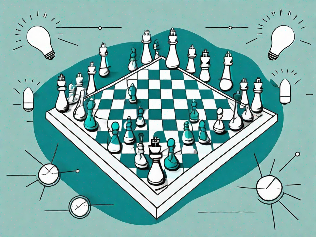 A chessboard with chess pieces