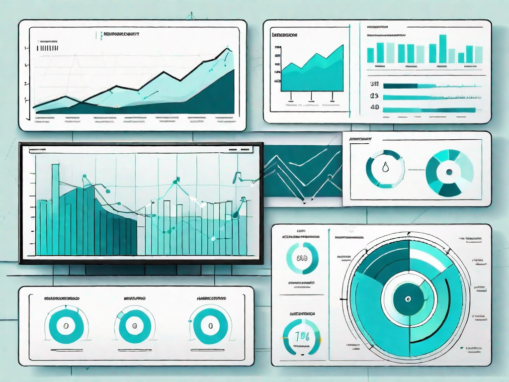 A digital dashboard displaying various key performance indicators (kpis) in the form of graphs