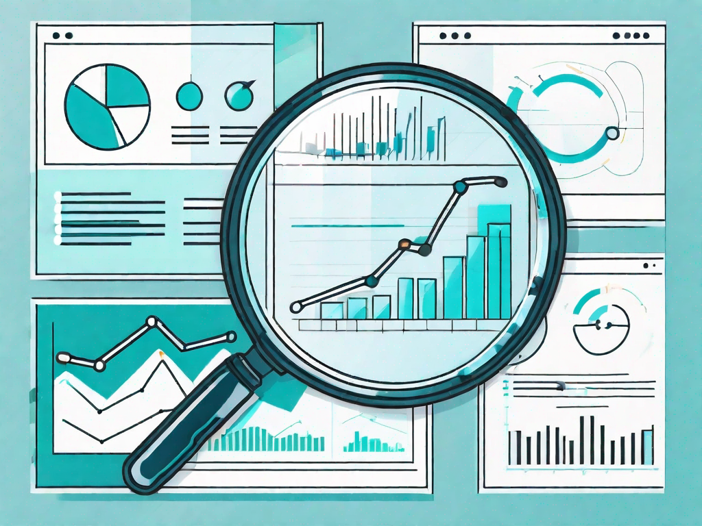 Various interconnected data points and charts symbolizing upselling and cross-selling strategies