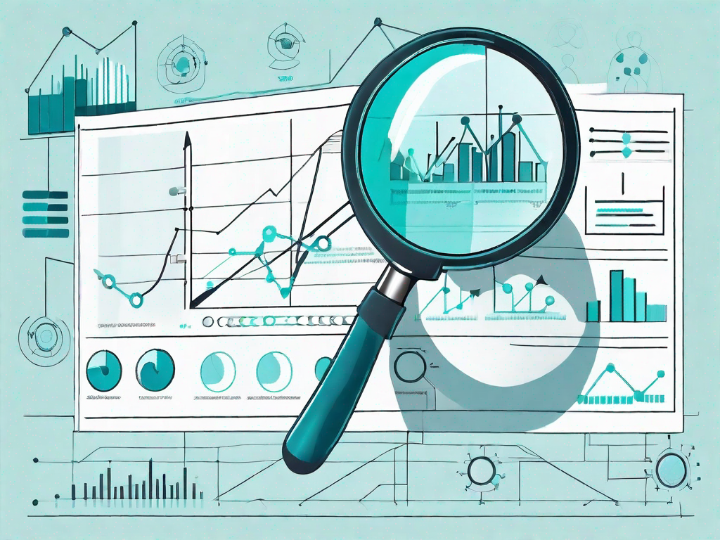 A magnifying glass hovering over a complex organizational chart