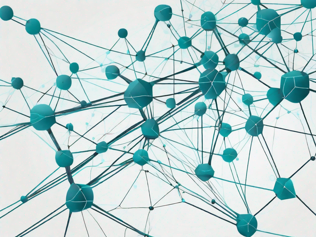 A complex network of interconnected nodes representing data points