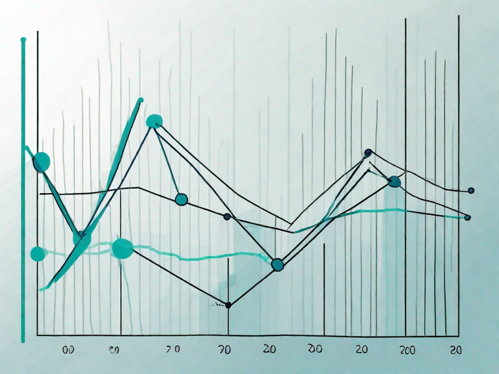 A line graph showing a sharp break or discontinuity at a certain point