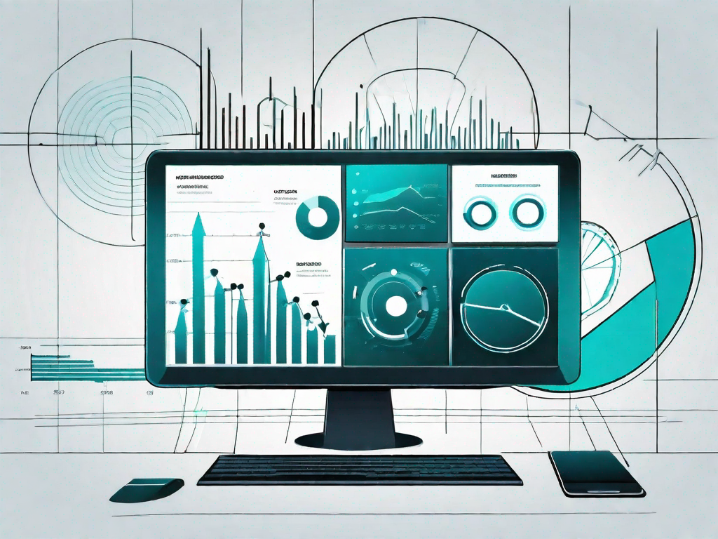 A digital dashboard displaying various analytics data