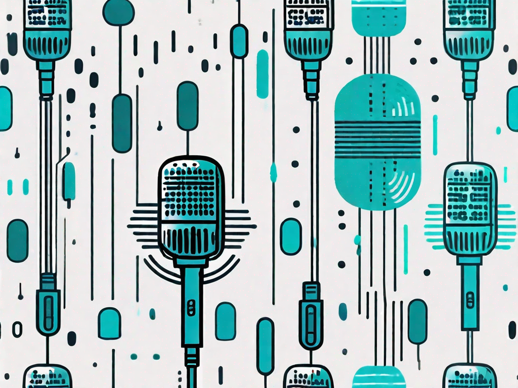 A microphone transforming into a series of binary codes