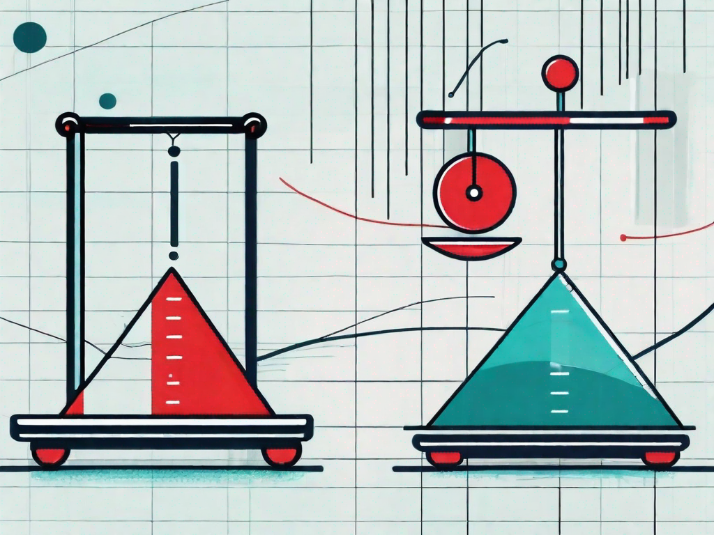 A balance scale with data charts on one side and a red error symbol on the other