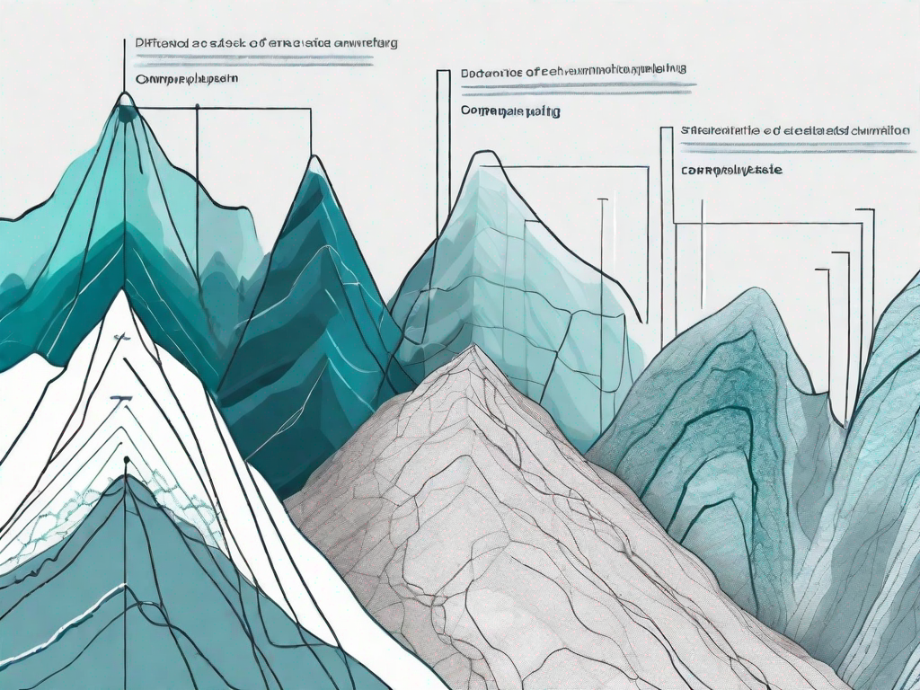 Different layers of rock with each layer containing unique