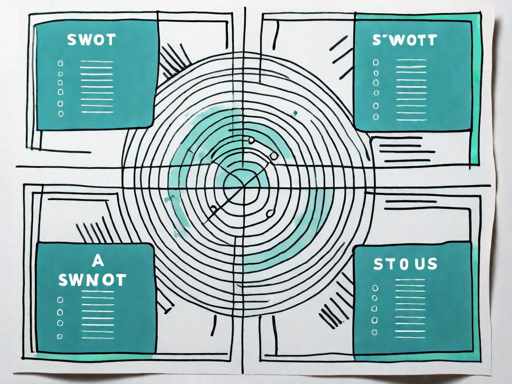 A swot matrix divided into four quadrants