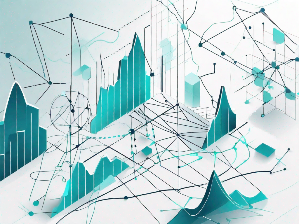 Interconnected data points and graphs symbolizing data linking and analysis