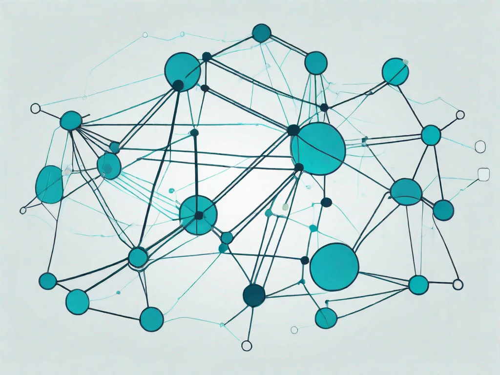 A network of connected nodes representing data points