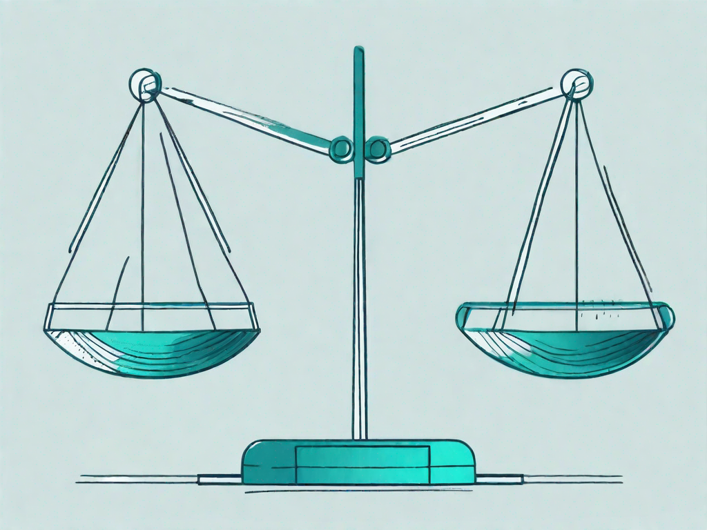 A pair of scales balancing two data sets