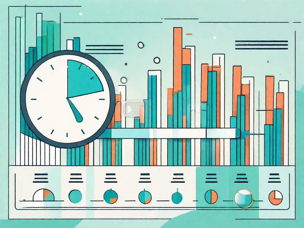 A colorful bar chart with various heights