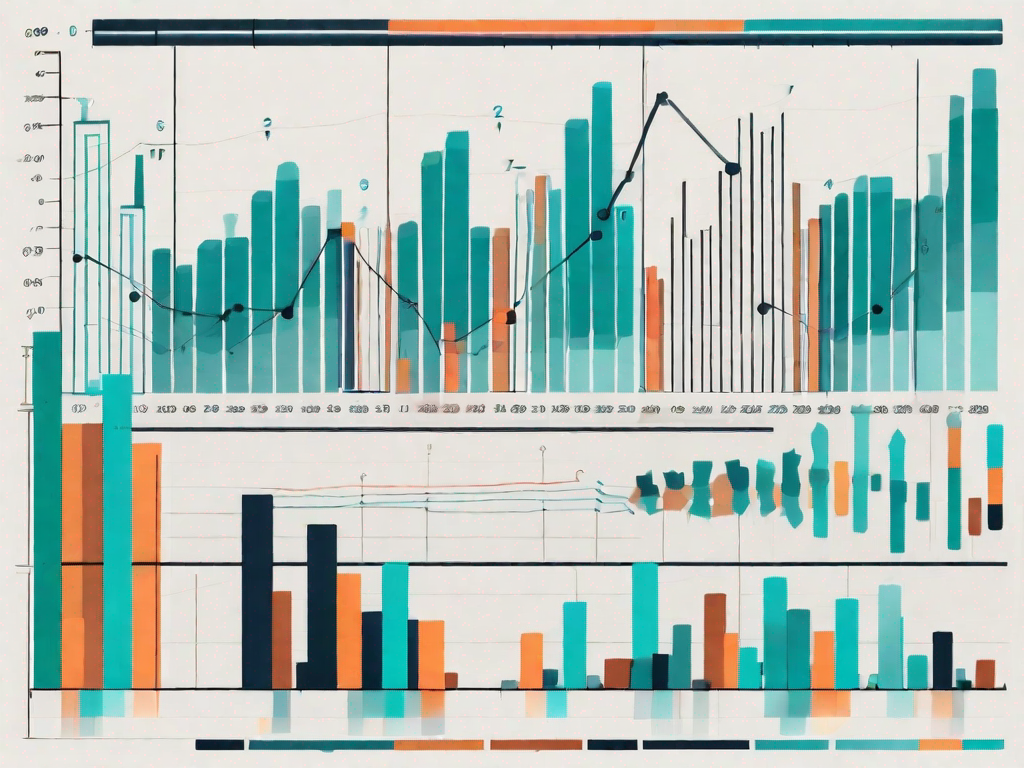 A colorful histogram chart with varying bar heights