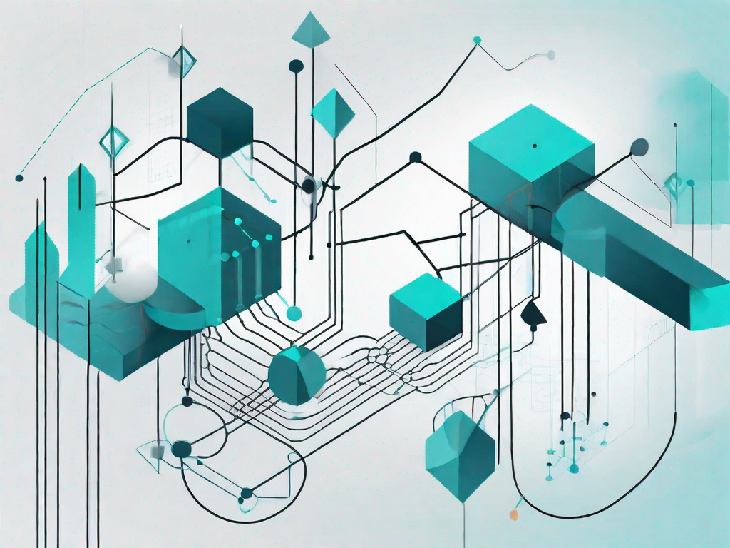 Several interconnected databases represented by geometric shapes