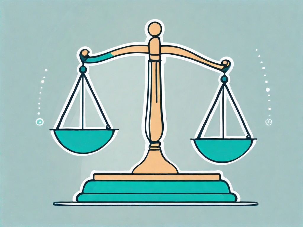 A balanced scale with data symbols on one side and an ethical symbol (like a justice gavel or a dove) on the other