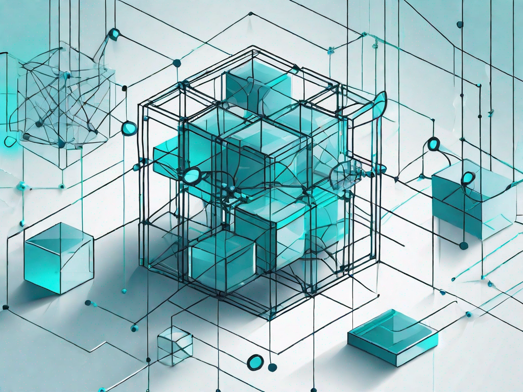 A complex network of interconnected cubes