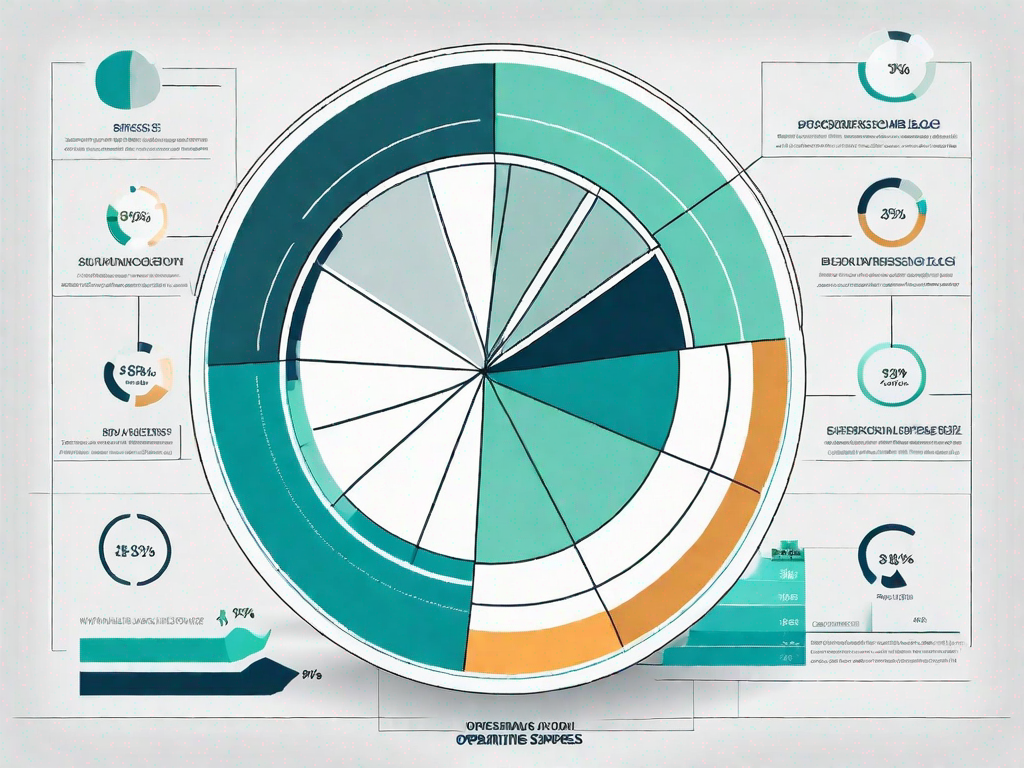 A pie chart divided into different sections representing various business expenses