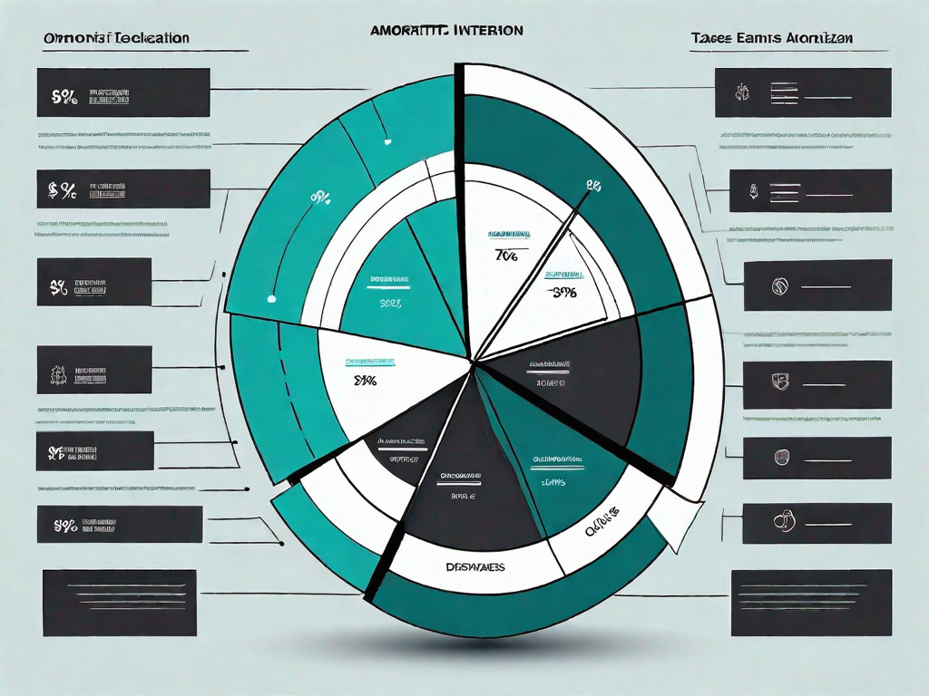 A pie chart divided into sections labeled with symbols representing interest