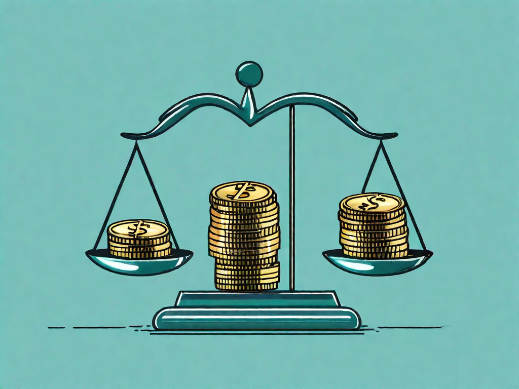 Two scales balancing different stacks of coins