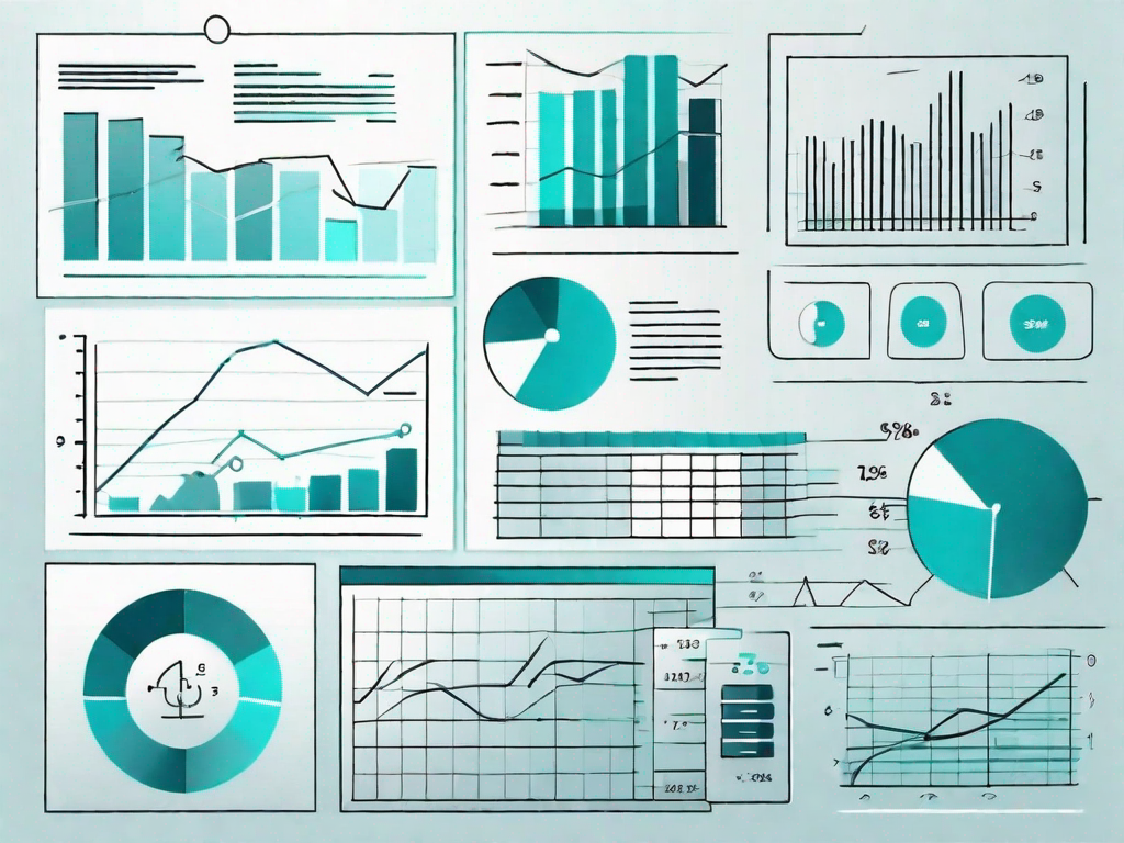 Various financial elements such as charts