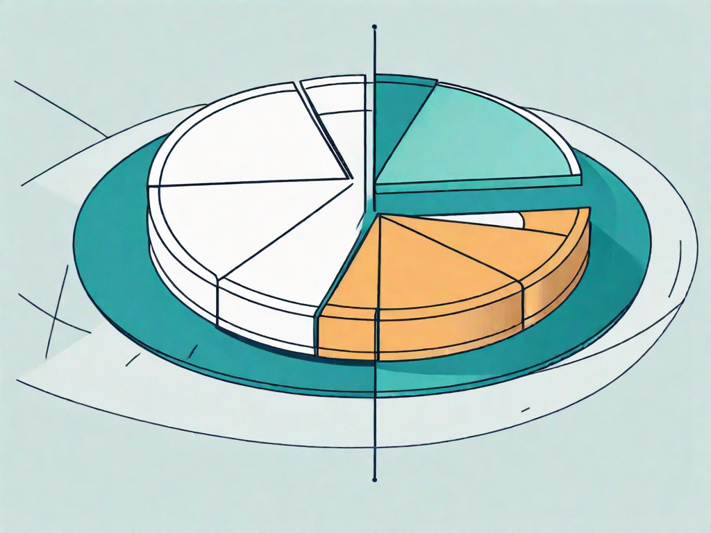 A pie chart being divided into sections